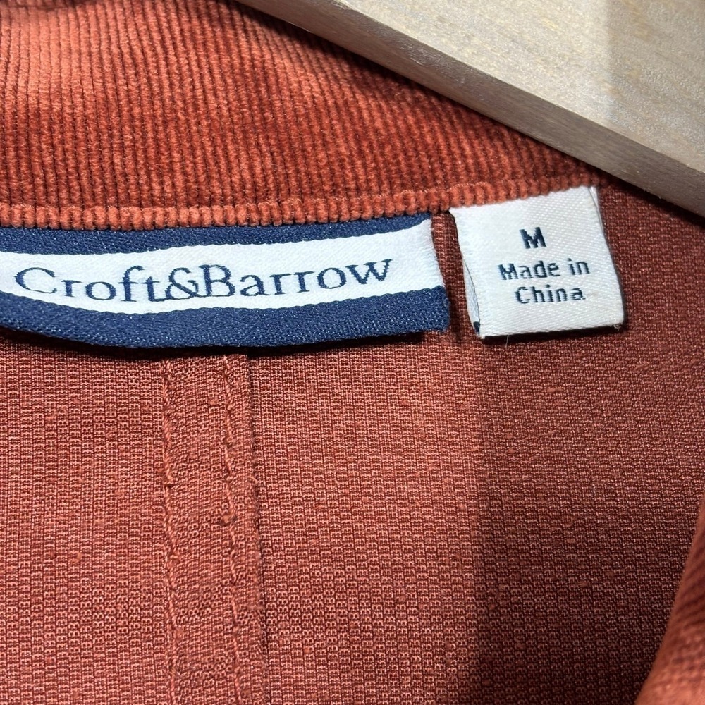 Croft & Barrow Corduroy Jacket Womens M Rust Button Front Utility Pockets - Picture 3 of 9
